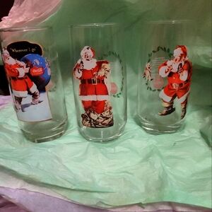 3 Coca-Cola Haddon Sundblom Santa Claus series 2 #1&2 of 3 and series 1 #1 of 3